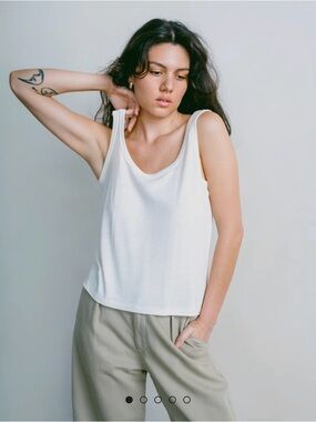 OZMA Scoop Tank, Regen Silk Noil Jersey, Natural XS